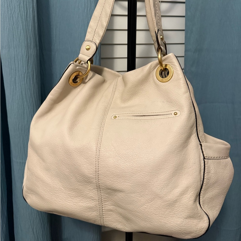b. makowsky Beige Shoulder Bag with Gold Hardware - Picture 7 of 10